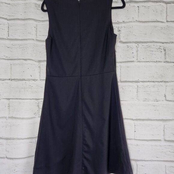Theory Women's Myani Contour Sleeveless Solid Black Knee Length Dress Stretch 8 - Picture 4 of 11